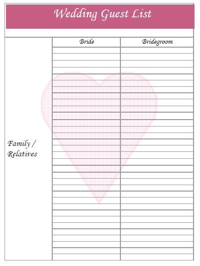 Printable Wedding Planner Sheets - Free Wedding Ideas, Vendors and ...