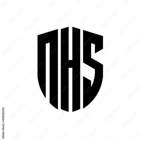 NHS letter logo design. NHS modern letter logo with black background. NHS creative letter logo ...