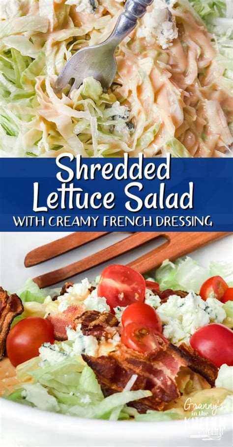 Shredded Lettuce Salad with French Dressing Shredded Iceberg Lettuce ...