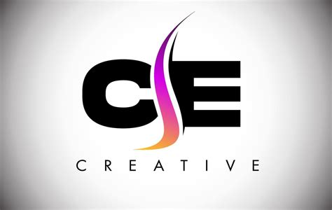 CE Letter Logo Design with Creative Shoosh and Modern Look 4687864 ...