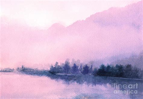 Pink blue landscape Painting by Green Palace | Fine Art America