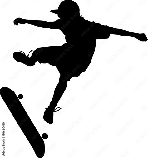 skateboarding silhouette vector Stock Vector | Adobe Stock