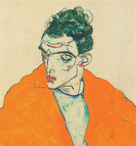 Egon Schiele Self Portrait Drawing