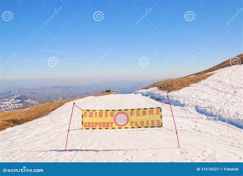 Slope closed stock image. Image of snow, road, sport - 31576537