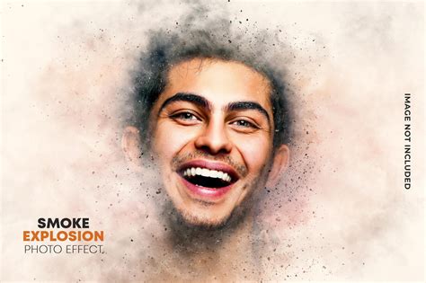 Premium PSD | Smoke explosion photo effect template