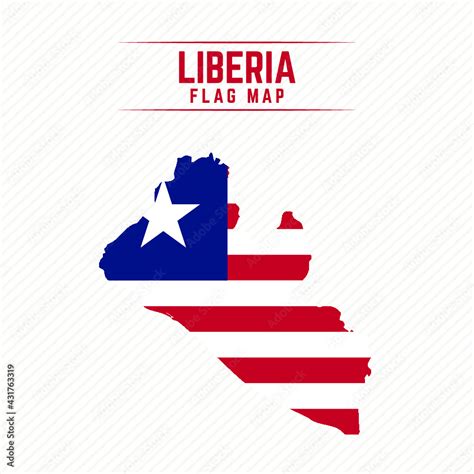 Flag Map of Liberia. Liberia Flag Map Stock Vector | Adobe Stock