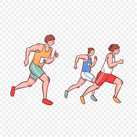 Running Competition Hd Transparent, Cartoon Vector Free Running ...