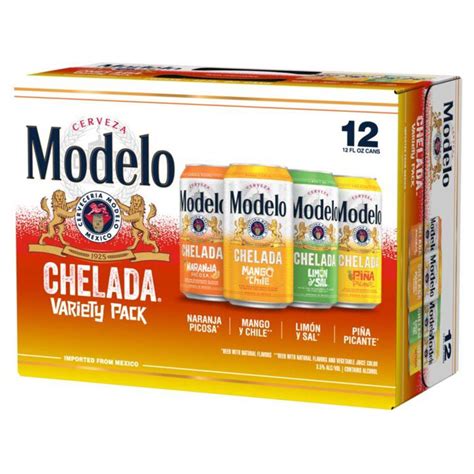 Modelo Chelada Variety Pack Mexican Import Flavored Beer 12 oz Cans, 12 ...