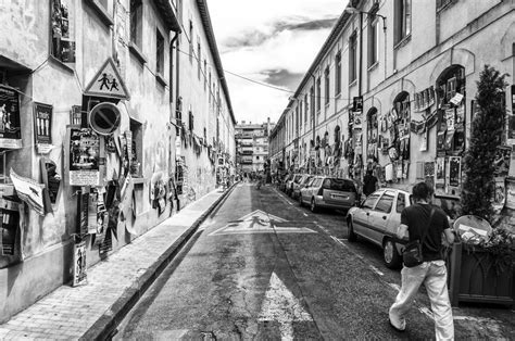 Street Full of Art Posters during the Avignon Festival Off in Black and White Editorial ...