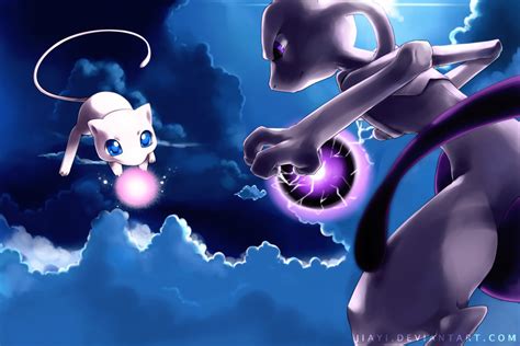 Showdown: Mew vs. Mewtwo by Jiayi on DeviantArt