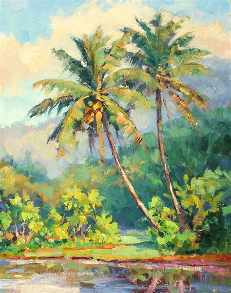 Tropical Palms | Watercolor landscape paintings, Palm trees painting ...