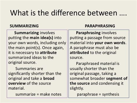 Paraphrasing skills