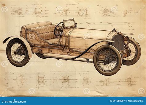 Classic Car. Vintage Blueprint Design. Poster, Wall Art. Generative Ai ...