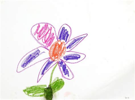 flower. crayon. 2012summer. A4 in 2024