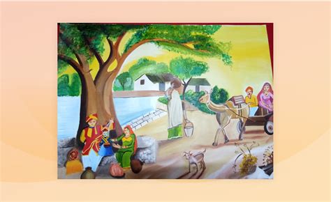 Village Lifestyle Oil Painting on Behance