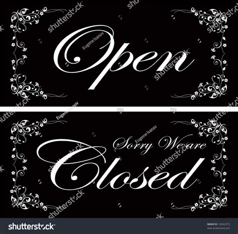 Elegant Open Closed Sign Vector Stock Vector (Royalty Free) 14542273 ...