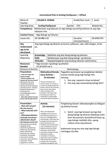 Lesson Plan In Araling Panlipunan Grade 8 4th Quarter - teachcreativa.com