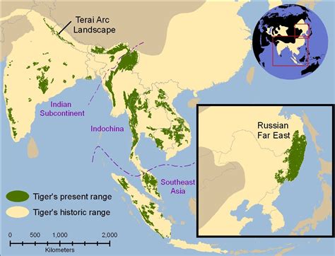 Malayan Tiger Habitat Map - harimaumalayagaleri