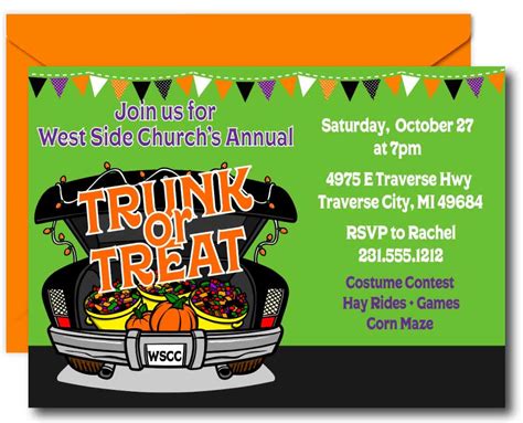 Trunk or Treat Halloween Invitations - Announce It!