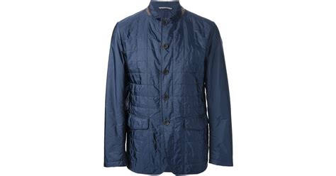 Canali Quilted Padded Jacket in Blue for Men | Lyst