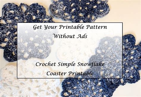 Crochet Simple Snowflake Coaster - Pattern Princess