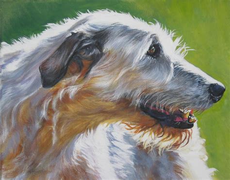 Irish Wolfhound dog art portrait canvas print of LA Shepard