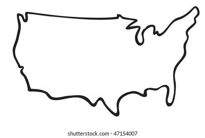 Cartoon Vector Outline Illustration Map United Stock Vector (Royalty Free) 47154007 | Shutterstock