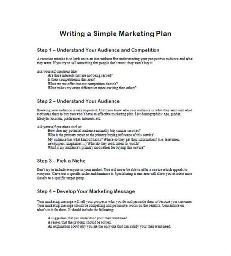 20+ Simple Marketing Plan