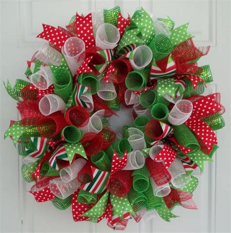 Christmas Mesh Wreath by CarolinaBowCompany on Etsy, $65.00 | Deco mesh christmas wreaths, Mesh ...