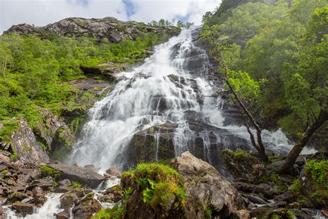 Steall Falls, 120 metre tall waterfall near Fort William