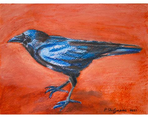 Crow Painting Bird Original Watercolor Crow Original Art Above | Etsy