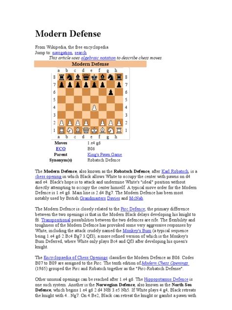 Modern Defense | Chess Openings | Chess Theory