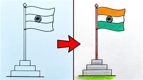 How To Draw Indian Flag Easy National Flag Drawing Indian Flag By ...