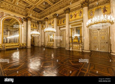 Turin, Italy - Circa January 2022: romantic old ballroom interior in ...