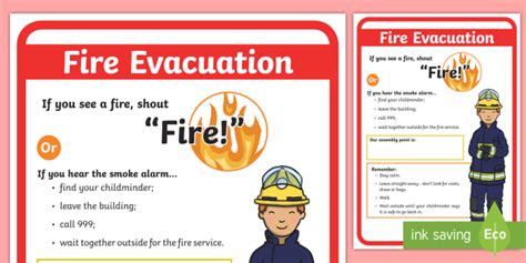 Childminder Fire Evacuation Procedure A4 Display Poster