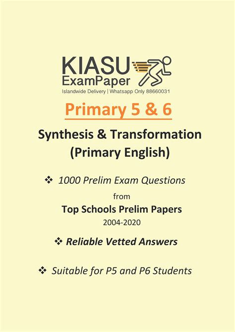 Primary 5 & 6 English Synthesis and Transformation Exam Paper Compilation (soft copy) | Kiasu ...