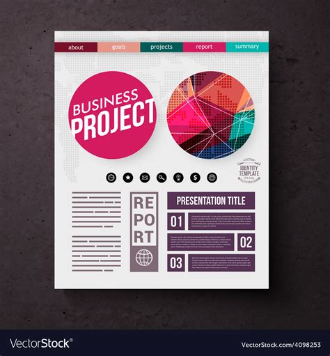 Business project title page template Royalty Free Vector