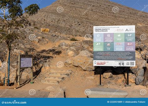 Jebel Jais Hiking Trails Tourist Information Board With Trails Map And ...