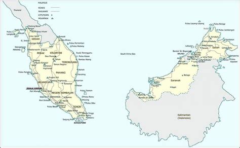 Map of malaysia - Detailed map of malaysia (South-Eastern Asia - Asia)