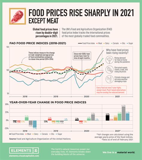 Food Prices Continue to Rise Sharply in 2021, Except Meat