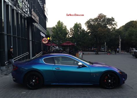 Maserati GranTurismo is shiny-purple blue in China