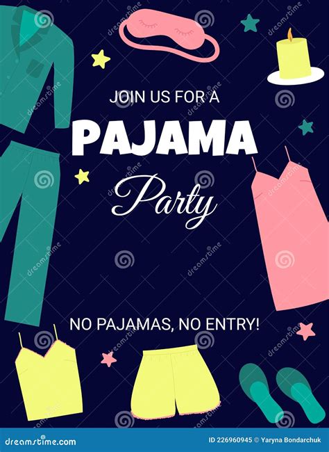 Pajama Party Invitation. Pajama Party Poster. Invitation for Slumber Party Stock Vector ...