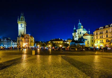 Prague At Night Free Stock Photo - Public Domain Pictures