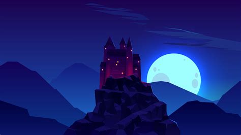 Castle Rock Night Minimal 4k Wallpaper,HD Artist Wallpapers,4k ...