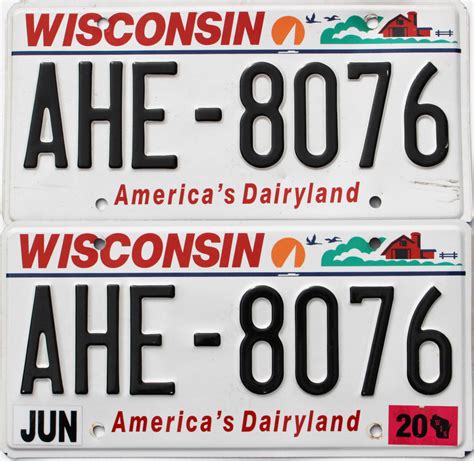 2020 Wisconsin Pair #AHE-8076 | Collectible License Plates