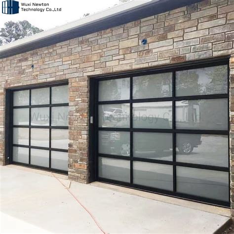 Glass Aluminum Garage Door High Quality Anodized Aluminum Garage Door with Frosted Glass Garage ...