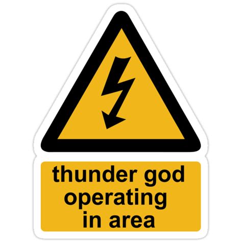 "Thunder god operating warning sign" Stickers by Matthew Sergison-Main ...