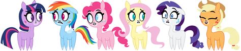 Pretty Pretty Ponies (mane 6) by DewlShock on DeviantArt