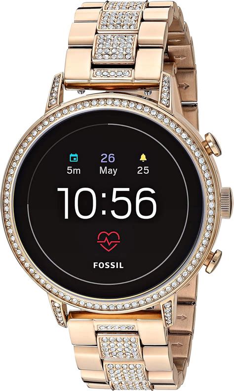 Fossil Women's Gen 4 Venture HR Heart Rate Stainless Steel Touchscreen Smartwatch, Color: Gold ...