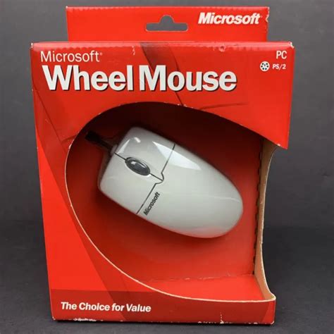 VINTAGE 2001 MICROSOFT Wheel Mouse Windows PC PS/2 New sealed Box X08-70343 $24.95 - PicClick